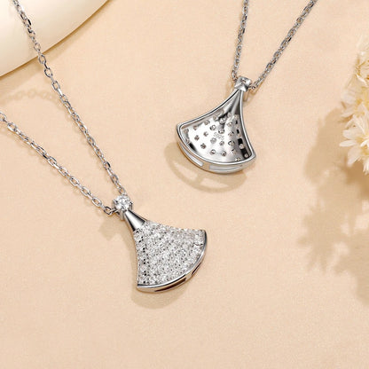 Moissanite Skirt Pendant Necklace for Women S925 Sterling Silver Diamond Chain Fine Jewelry Birthday Anniversary Gift