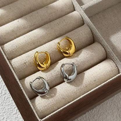 Silver Vintage Gold Round Earrings For Women Trendy Earring Jewelry Prevent Allergy Party Accessories Gift