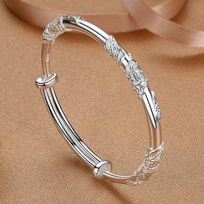 Full-Blown Flower Bracelet Elegant Party Jewelry for Women