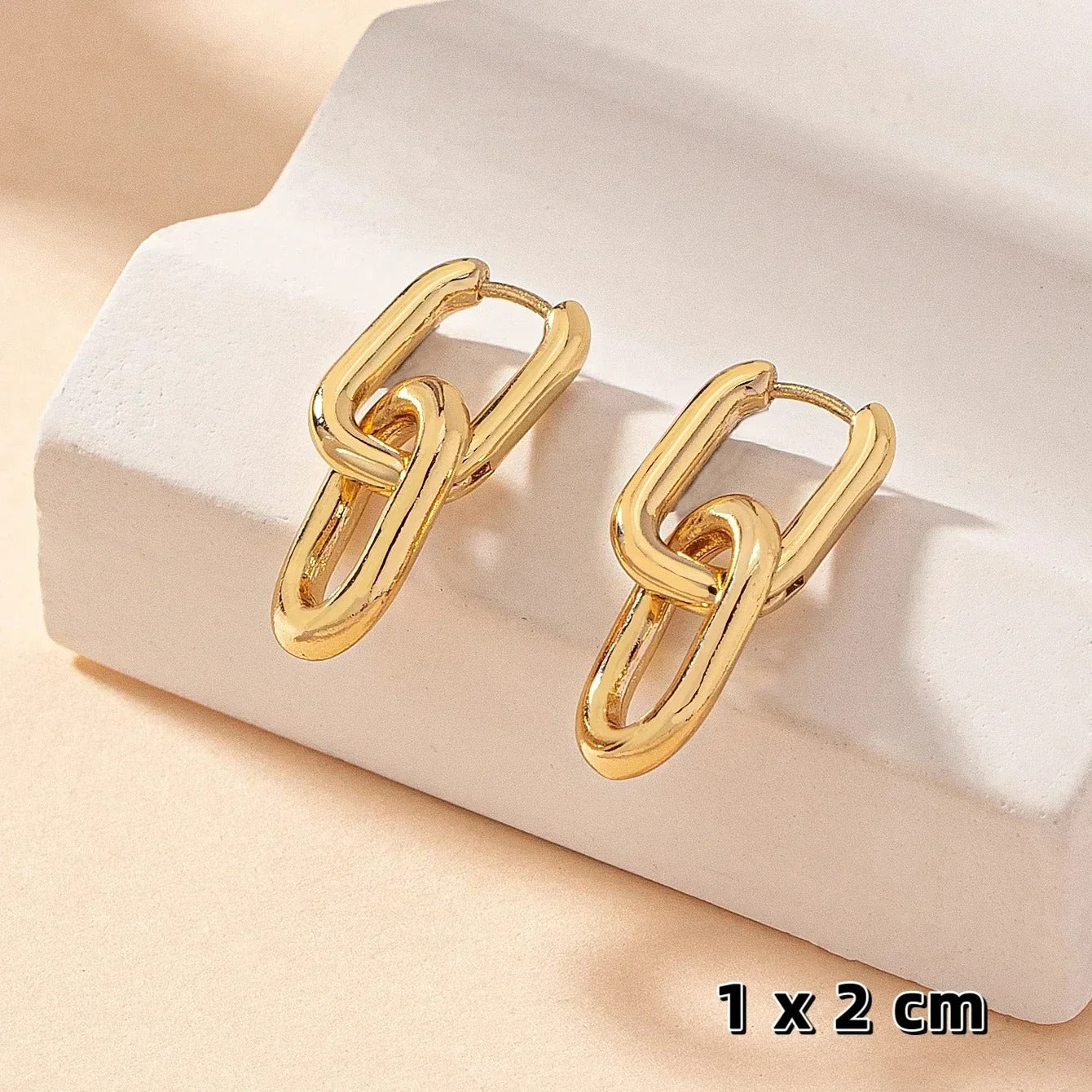 Gold Geometric Square Hoop Earrings Women Stainless Steel Fashion