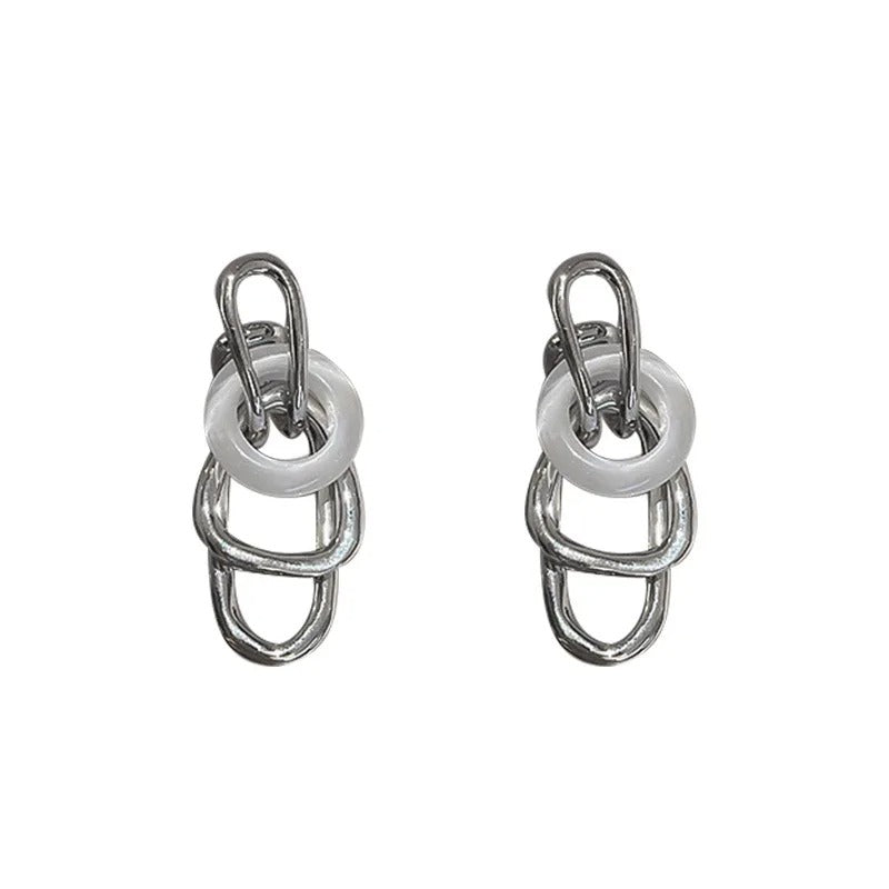 Punk Multilayer Opal Dangle Earrings Women Irregular Jewelry
