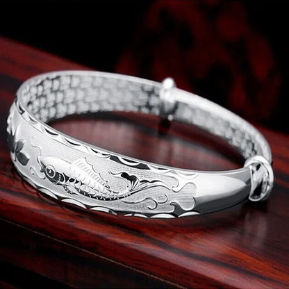 Luxury 925 Sterling Silver Pisces Lotus Bracelet for Women