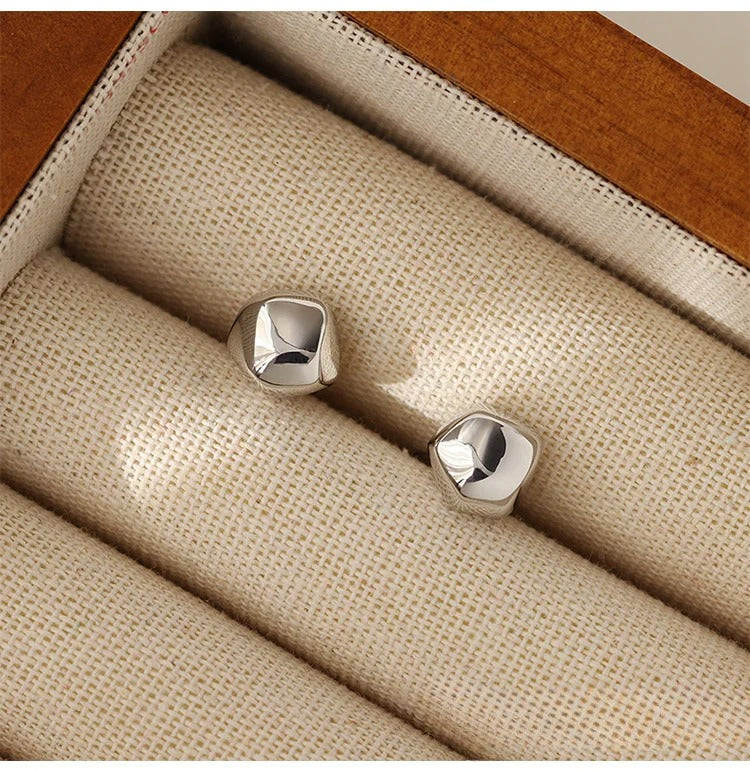 925 Silver Cute Stud Earrings for Women Simple Fashion