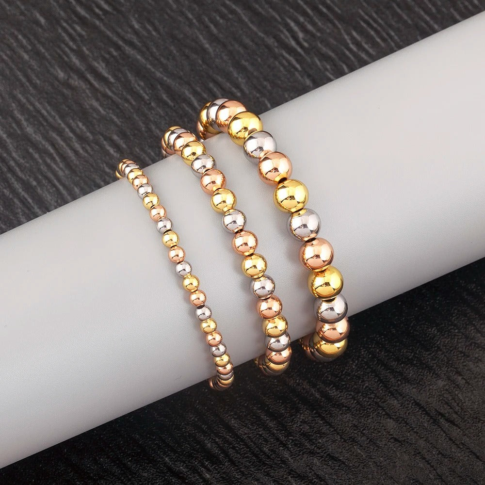 Retro Punk Colorful Beads Charm Bracelet Adjustable for Women