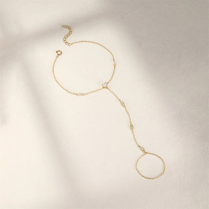 925 Sterling Silver Geometric Flower CZ Bracelet for Women