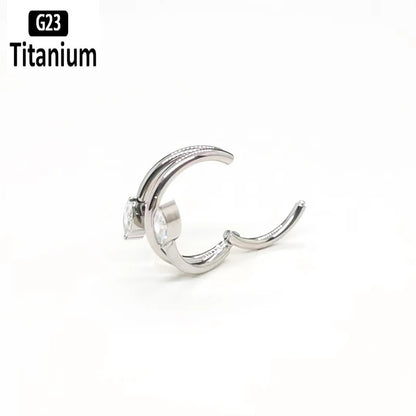 ASTM F136 Titanium Clicker Piercing Jewelry | 16G G23 Nose Ring, Septum, Helix, Tragus & Lip Hoop