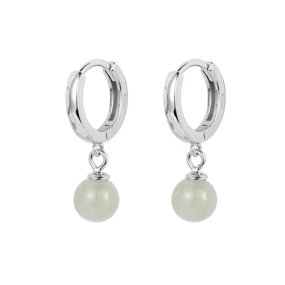 925 Silver Hetian Jade Earrings Women’s Green Jewelry