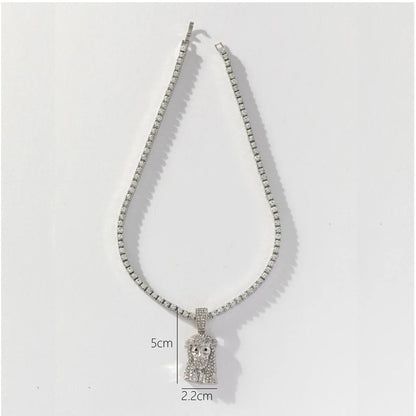 Jesus Christ Piece Head Face Pendant For Men Women Iced Out Shining Crystal Charm Necklace With Tennis Chain Hip Hop Jewelry