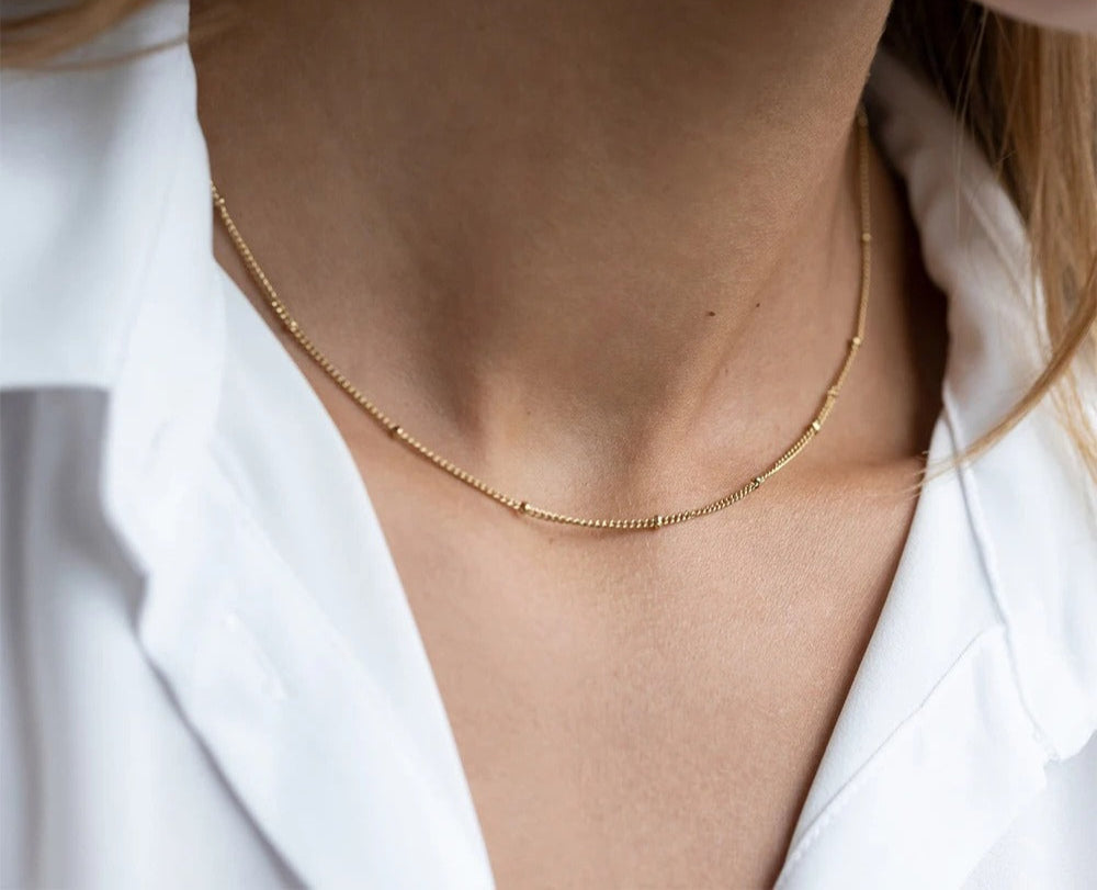 Gold Color Stainless Steel Chain Choker Necklace Women Chain Necklace Sets for Women gift