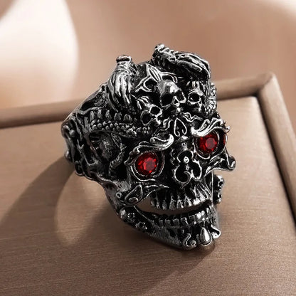 Hot sale rock gothic punk jewelry ring male personality domineering men's ring vintage distressed skull trendy ring