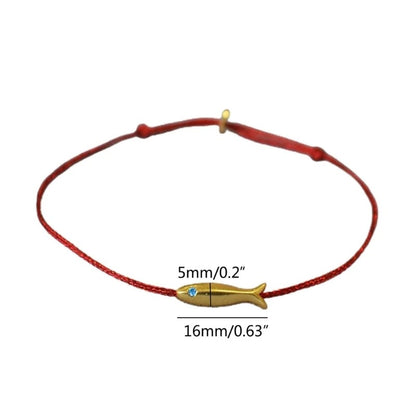 Women’s Cute Fish Bracelet Minimalist Red & Blue String Gift Jewelry