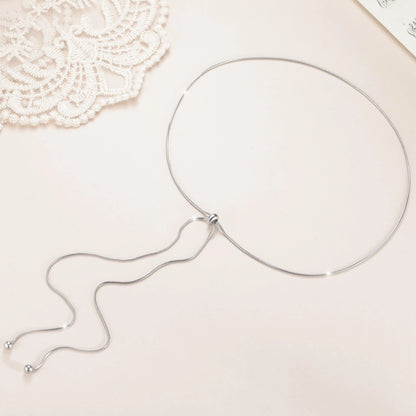Minimalist Stainless Steel Snake Necklace Adjustable Clavicle Chain
