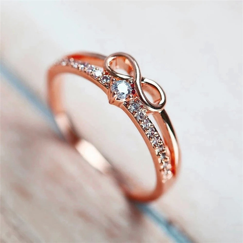 Chic Bow CZ Infinity Ring – Women’s Fashion Finger Jewelry