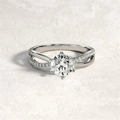 Fashion Women Rings Metal Crystal Rhinestones Zircon Ring for Women Romantic Bride Girl Proposal Ring Wedding Jewelry Gift