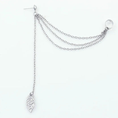 1pcs Earrings Jewelry Fashion Personality Metal Ear Clip Leaf Tassel Ear For Women Gift Pendientes Ear Cuff Caught In Cuffs