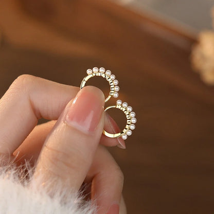 Sterling Silver Pearl Hoop Earrings for Women Classic Fine Jewelry Minimalist Accessories