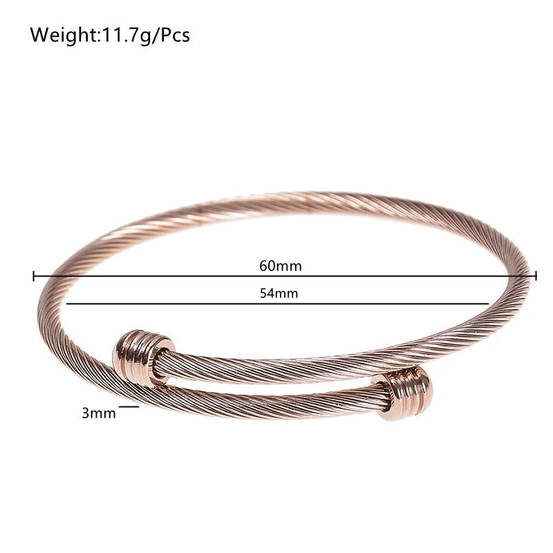 Stainless Steel Open Bracelet Unisex Waterproof Fashion Jewelry