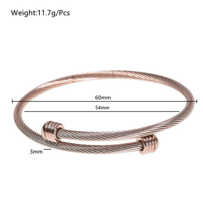 Stainless Steel Open Bracelet Unisex Waterproof Fashion Jewelry