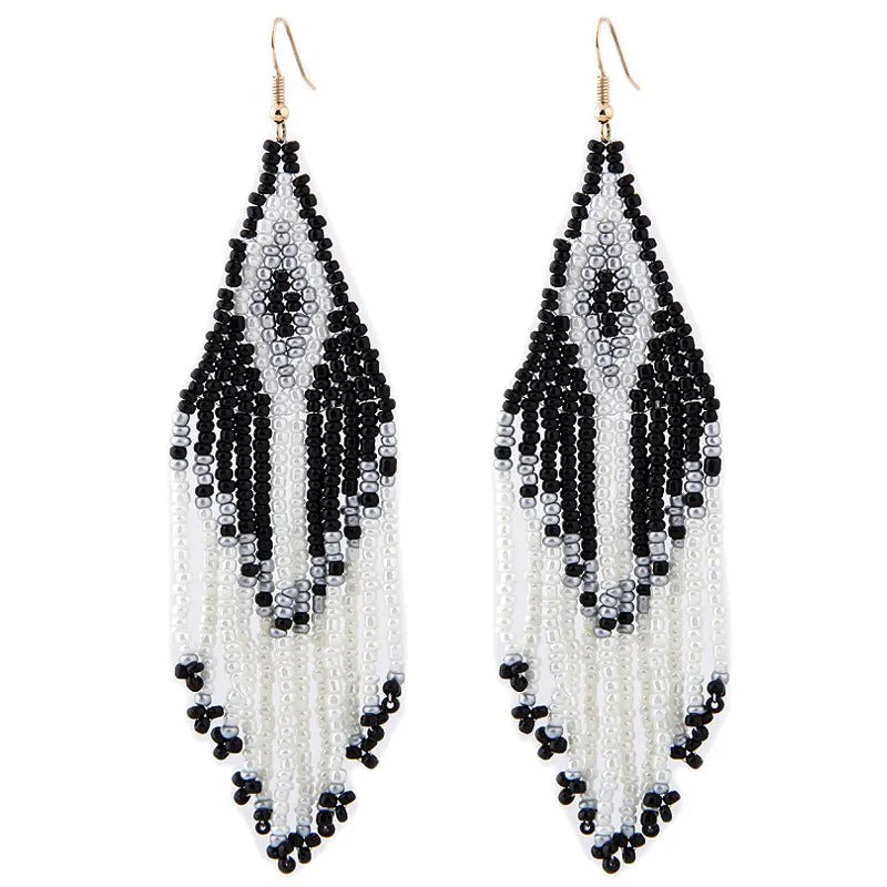 Ethnic Beads Long Earrings Fashion Statement Jewelry