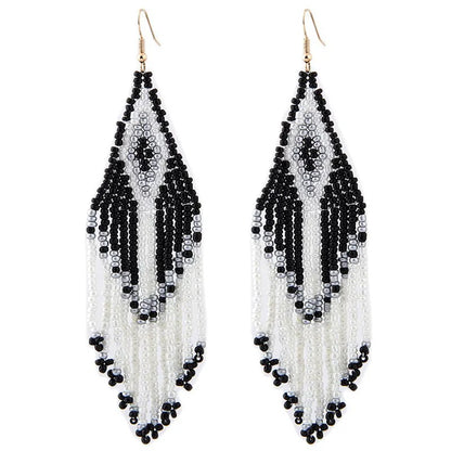 Ethnic Beads Long Earrings Fashion Statement Jewelry