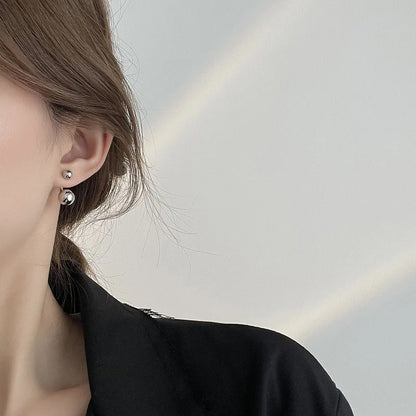 Women’s Metal Ball Drop Earrings Gothic Simple Fashion Accessories