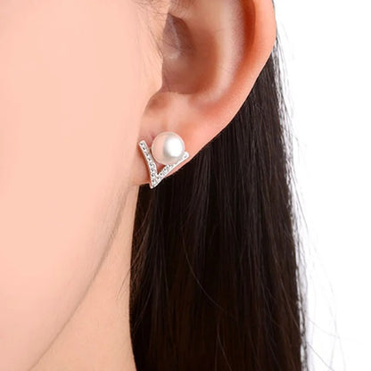 Silver Black Pearl Stud Earrings For Women Luxury Designer Jewelry  Jewelry