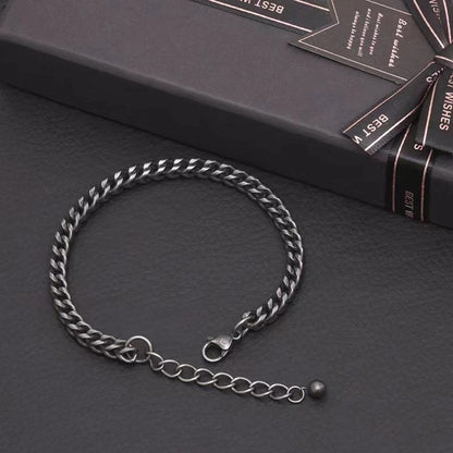 Retro Oxidized Black 6MM Cuban Chain Bracelet for Men