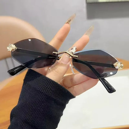 Frameless Rhombus Sunglasses for Women UV400