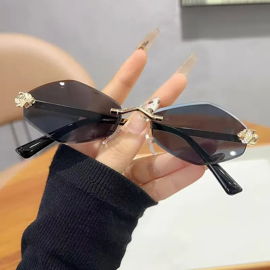 Frameless Rhombus Sunglasses for Women UV400