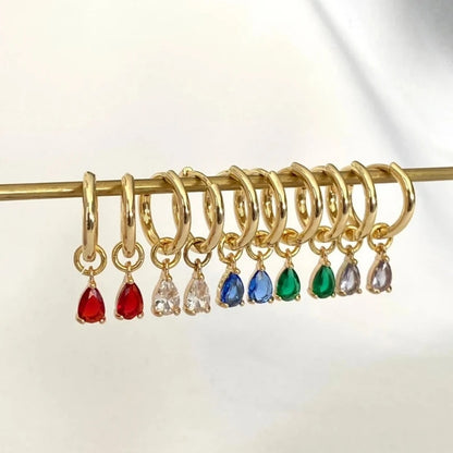 Water Droplet Drop Earrings Women Colored Crystal Jewelry