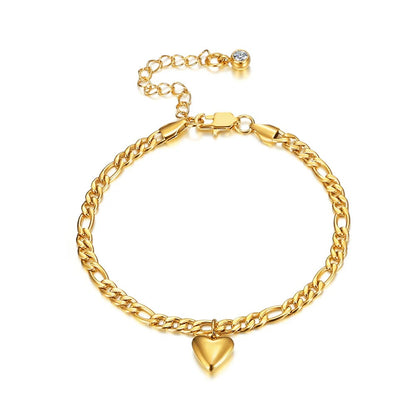 Gold Stainless Steel Cuban Link Anklet Women’s Beach Jewelry