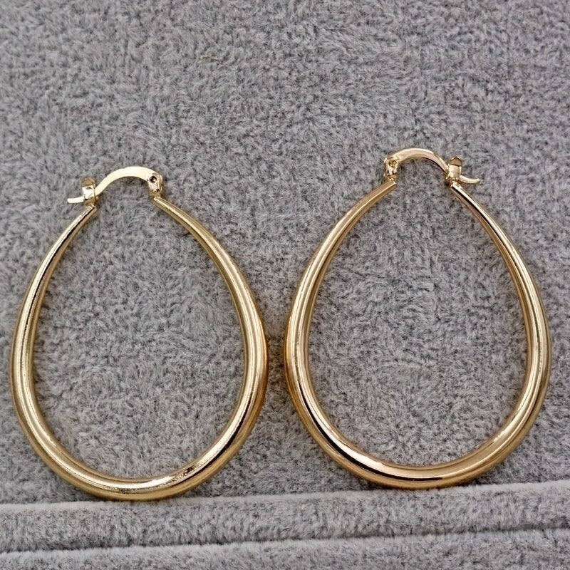 Shiny Gold Hoop Earrings for Women Fashion & Wedding Jewelry