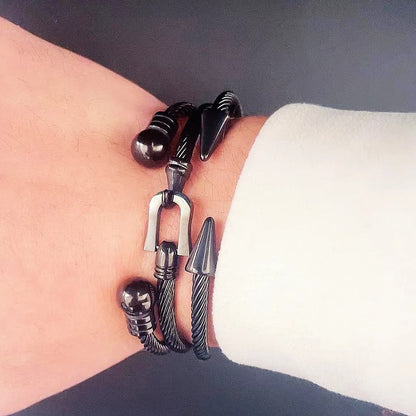 3pcs Luxury Stainless Steel Arrow Cuff Women Bracelet Women Jewelry Sets Couple Gift