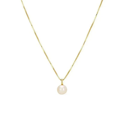 925 Silver Gold-Plated Pearl Pendant Necklace Women’s Fashion Jewelry
