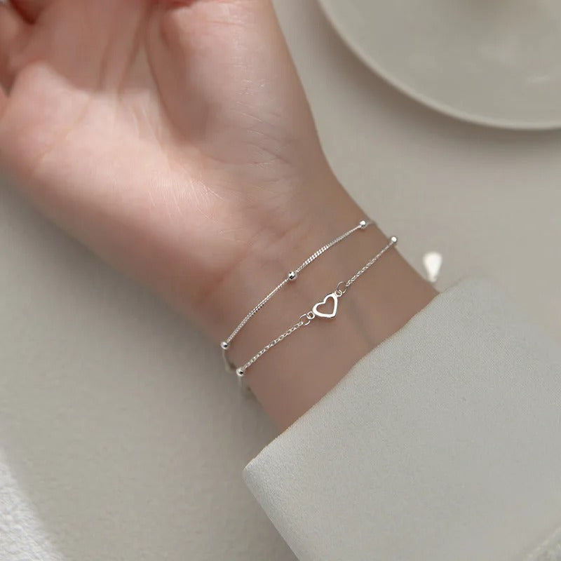 925 Silver Diamond-Studded Butterfly Bracelet Women's Fashion Temperament Flower Adjustable Bracelet