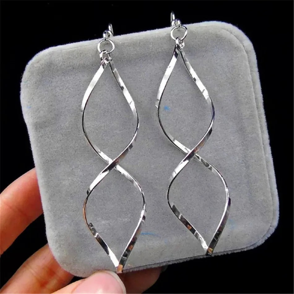 Trendy Spiral Drop Earrings Wedding Party Jewelry Women