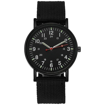 Simple Quartz Wrist Watch Round Dial Soft Wristband Lightweight Slim Nylon Luminous Men Quartz Wrist Watch Men Watch