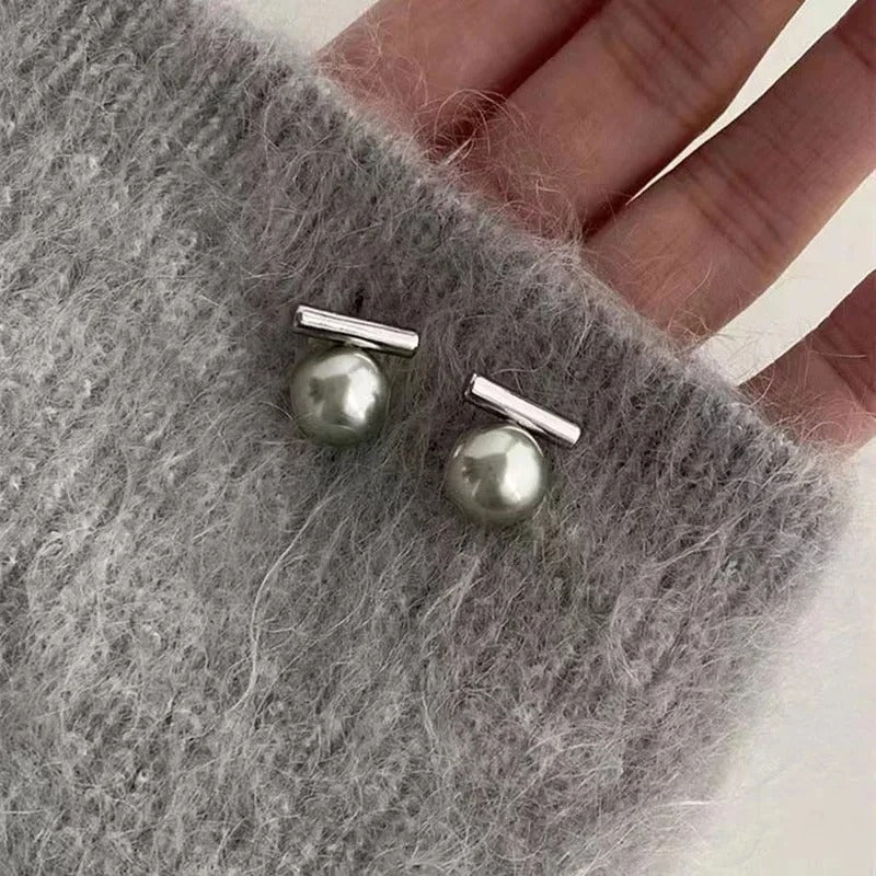 Women's Light Luxury Grey Pearl Earrings Fashion Party Daily Jewelry