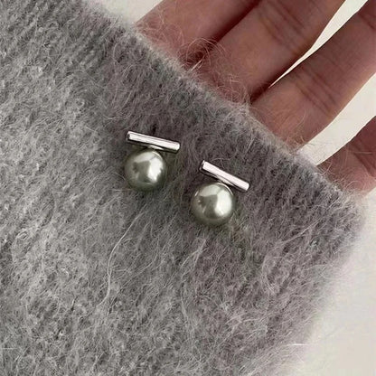 Women's Light Luxury Grey Pearl Earrings Fashion Party Daily Jewelry