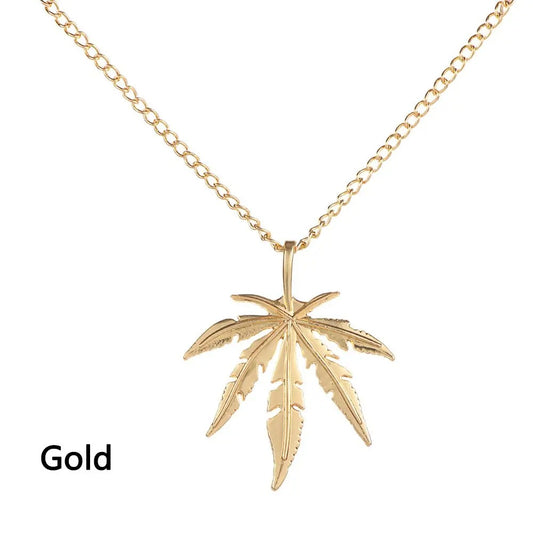 Maple Leaf Necklace Leaf Pendant Charm Chain Necklace Men Gift Jewelry Necklace Hip Hop Jewelry Gift