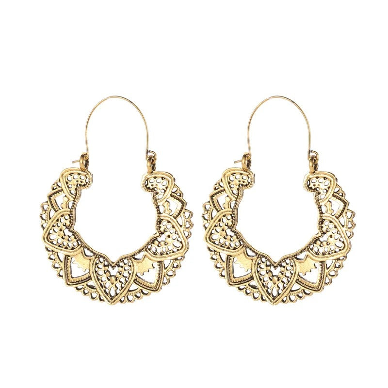 Indian Tribal Hoop Dangle Earrings Women Fashion Jewelry