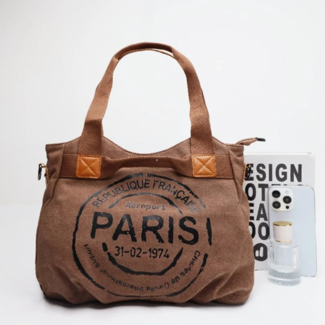 Women’s Canvas Letter Tote Bag Large Capacity