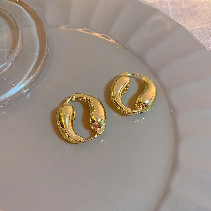 LATS Romantic French Light Luxury Hoop Earrings Women Fashion Jewelry