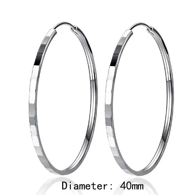 New Fashion 18K Gold Plated Hoop Earrings For Women 925 Sterling Silver Fashion Earring