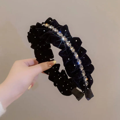 Velvet Rhinestone Headband Women Luxury Vintage Hair Accessory