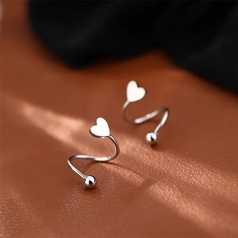 Stainless Steel Spiral Twisted Lip Ring Tongue Piercing Heart Star Ear Cartilage Helix Piercing Stud Earring Jewelry Gifts
