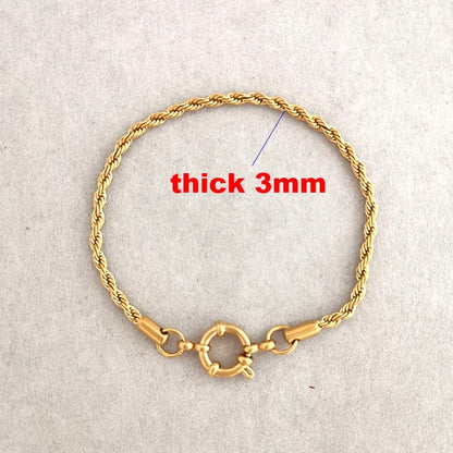 Clasp Bracelet Stainless Steel Twist Rope Chain Sailor Wheel Unisex