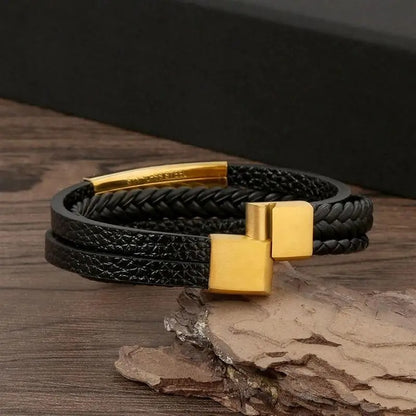 Classic Men's Leather Bracelet New Style Hand-woven Multi-layer Combination Accessory Fashion Jewelry