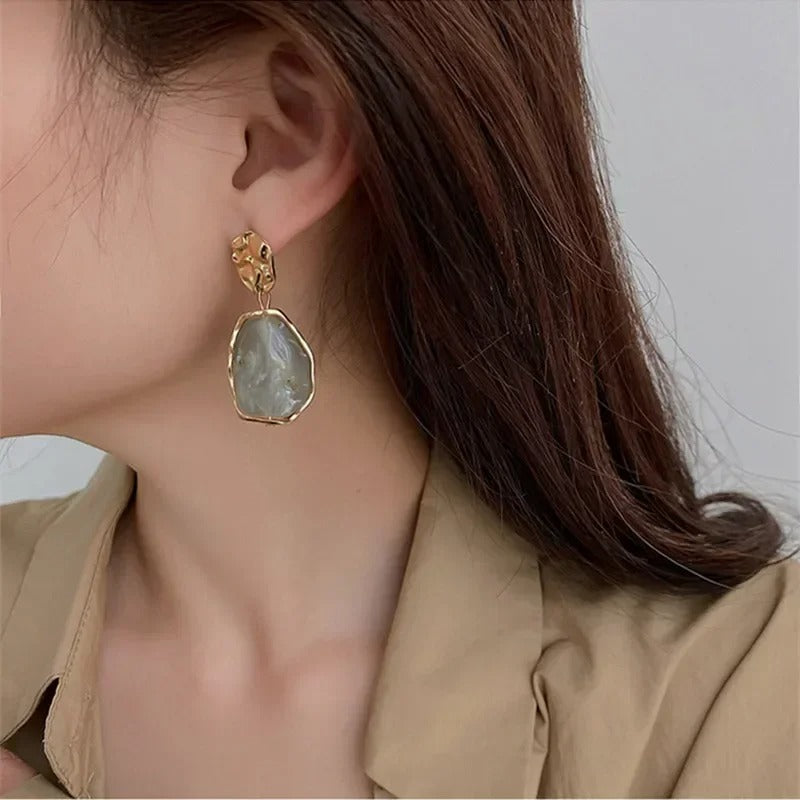 Fashion Pendant Earrings Trend Vintage Geometry Earrings for Women 2025 Korean Jewelry Acrylic Accessories Party Gift