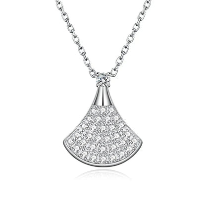 Moissanite Skirt Pendant Necklace for Women S925 Sterling Silver Diamond Chain Fine Jewelry Birthday Anniversary Gift